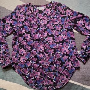 Liz Claiborne floral long sleeve button down blouse